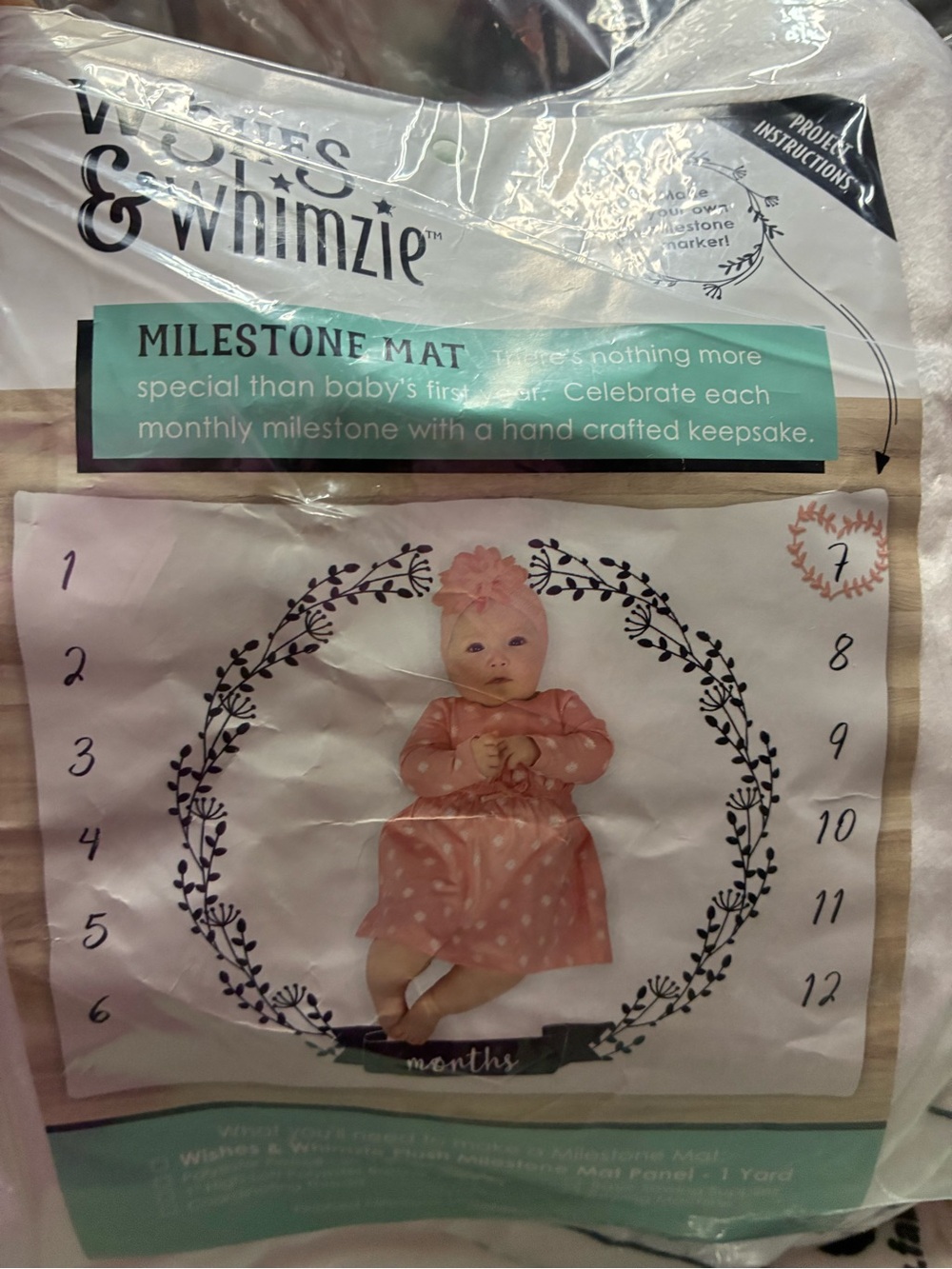 Wishes & Whimzie Baby Milestone Mat - Pink Floral